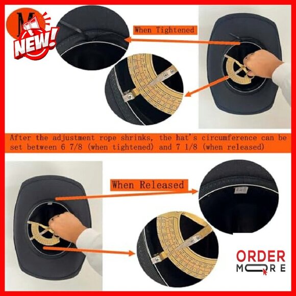 Adjustable Felt Cowboy Hat for Men & Women - Medium/Large Sizes main image 4